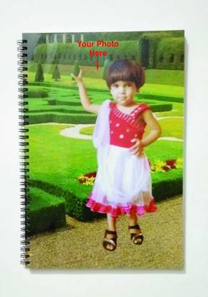 GOODPRINTZONE Photo Printed Customized Notebook Black Wire Bound Printed Pack of 2 Pcs A4 Diary Ruled 200 Pages