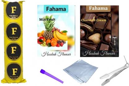 FAHAMA MAGIC COIL MIX FRUIT CHOCOCLATE CREAM FLAVOR CHIMTA FOIL PAPER MOUTH TIP COMBO MIX FRUIT, CHOCOLATE CREAM Hookah Flavor