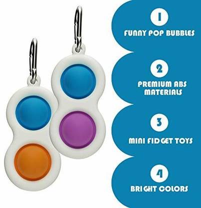 play run ™Simple Dimple Fidget Toys.Premium Soft Silicone Push Pop Bubble Fidget Sensory Key Chain