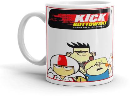 Singhasons Kick Buttowski Printed White Ceramic 11oz Coffee Ceramic Coffee Mug