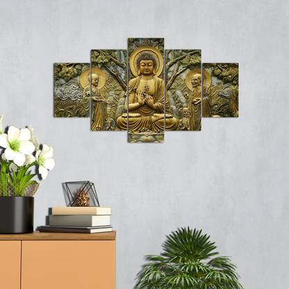 uDecore 3D Buddha Art Print Design Digital Reprint 17 inch x 30 inch Painting