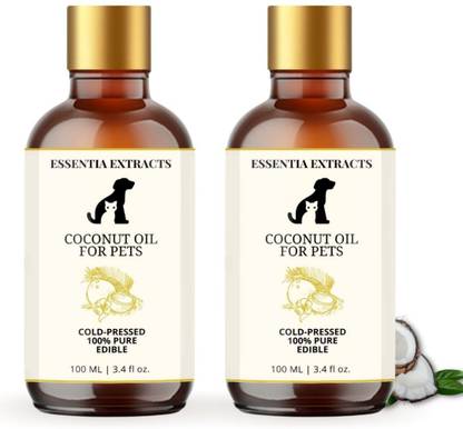 ESSENTIA EXTRACTS Virgin Coconut Dog for Pets | 100% Pure, Natural, Cold-Pressed | 2*100ML 200 ml Pet Coat Cleanser