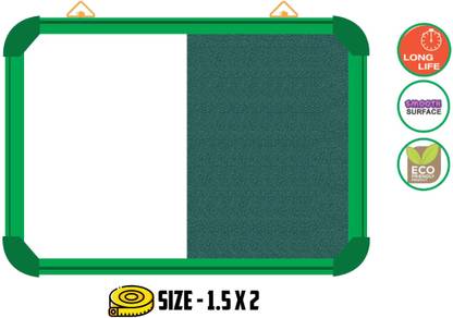 Sunway Display System NON MAGNETIC board 1.5*2 feet, GREEN Aluminium FRAME (AMARILLO)Bulletin Board CORK Bulletin Board