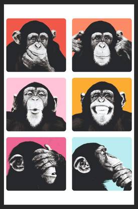Funny Monkey Poster for Wall Decor Paper Print