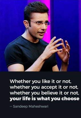 sandeep maheshwari quotes Matte Finish Poster Paper Print