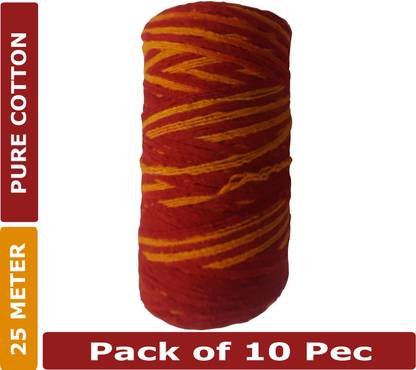 Darshan Sandhya "Pure Cotton Mangalik Mouli Dhaga Kalawa Roll for Puja | Best Hindu Religious Mouli | Wrist Thread Band/ Mouli Rakhi/Raksha Sutra Roll (25 Meter Each) Set of 10 Pec" Prayer Kit