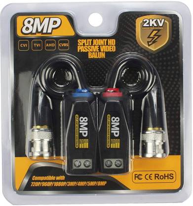 PremiumAV  TV-out Cable 8MP/4K Passive HD BNC Video Balun Transceiver Transmitter Via UTP RJ45 Cable