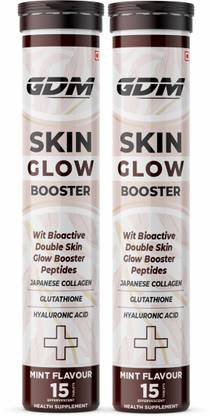 GDM NUTRACEUTICALS BIOACTIVE DOUBLE SKIN GLOW BOOSTER 30 EFFERVESCENT TABLETRS IN MINT FLAVOUR
