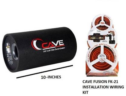 Cave RJ-310 Car 10-Inches 6000(Watts) Active Bass Tube With Fusion FK21-4Gauge Subwoofer. Subwoofer