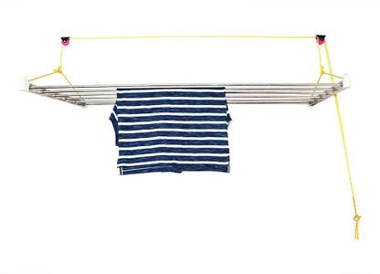 SMB Space Maker Steel Ceiling Cloth Dryer Stand Stainless Steel Frame Ceiling Cloth Hanger (6 feet x 6 rods)