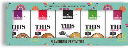 Continental THIS 3 in 1 Premix Combo (Creamy + Hazelnut + Cappuccino + Caramel + Mocha ) Instant Coffee