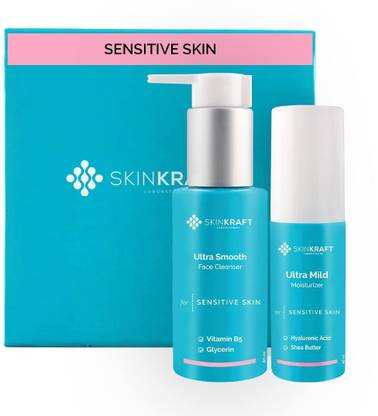 Skinkraft Face Wash - Face Moisturizer Combo -Ultra Smooth Face Cleanser & Ultra Mild Moisturizer For Sensitive Skin -105 ml