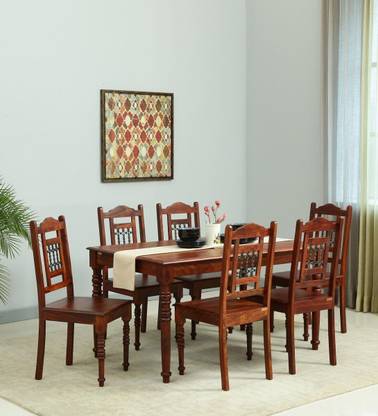 Loonart Solid Wood Six Seater Dining Table With Chair For Room 6 Set In India Loonart Solid Wood Six Seater Dining, 6 Seat Dining Room Table Dimensions