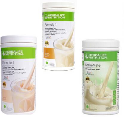 Herbalife Nutrition FORMULA-1 VANILLA-500+BANANA-500+SHAKE MATE-500 Nutrition Drink