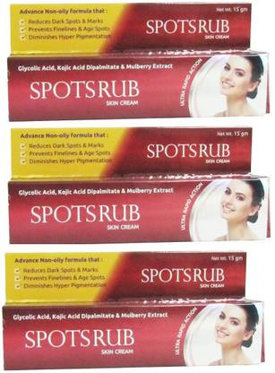 DOUBLE LIPS GLYCOLIC ACID , KOJIC ACID DARK SPOT REMOVER SPOTSRUB CREAM 15 GRM *3 Cream