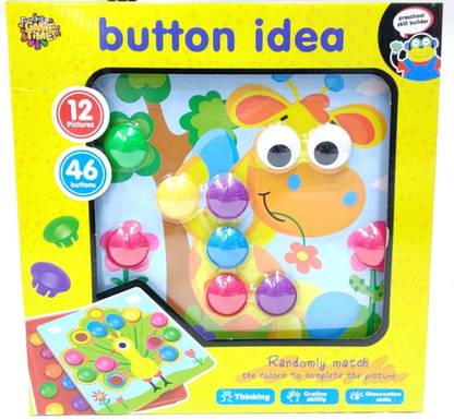 homenity 2in1 Educational Button Idea Multicolor Junior Pictures & Patterns Game for Kids