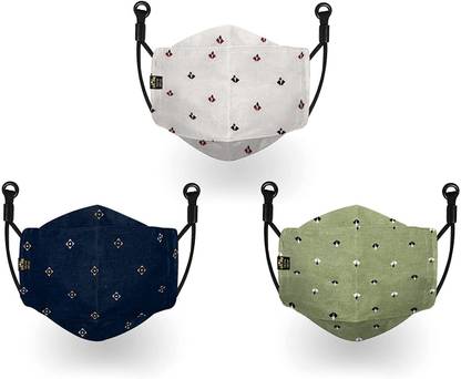 Wellstar 3 Layer Pure Cotton Cloth Mask Washable Cotton Breathable Face Mask Non-Washable, Water Resistant Cloth Mask