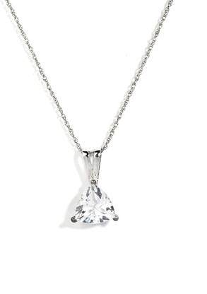 Gempro White Topaz Trillion Pendant for Women Sterling Silver Topaz Silver Pendant