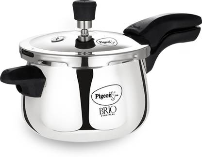 Pigeon Brio Triply Pressure Cooker- 5 Litre 5 L Outer Lid Induction Bottom Pressure Cooker