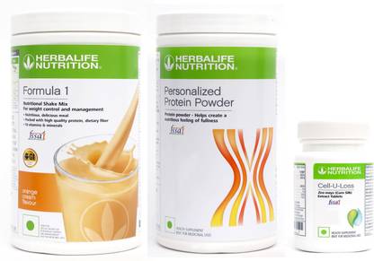 Herbalife Nutrition Formula 1 Shake Mix Orange Flavor+ Protein Powder+Multivitamin (90 Tablets) Plant-Based Protein
