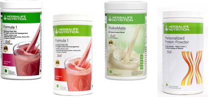 HERBALIFE Formula 1 Shake Rose Kheer & Strawberry + Shake Mate + Protein Powder 400Gram Protein Shake