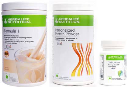Herbalife Nutrition Formula 1 Shake Mix Vanilla Flavor+ Protein Powder+Multivitamin (90 Tablets) Plant-Based Protein