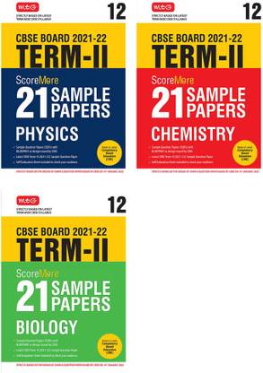 MTG Score More 21 Sample Papers Class 12 Term 2, Based On Term 2 Syllabus Issued By CBSE Exam 2022 (Set Of 3 Books) - Physics, Chemistry, Biology