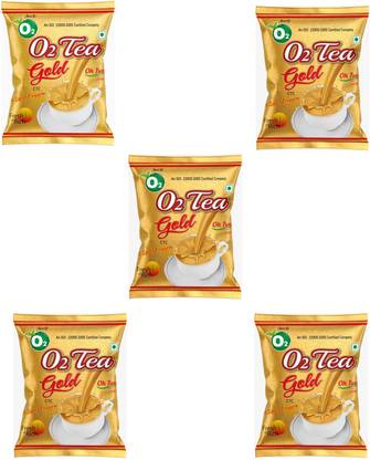 O2 Tea GOLD 100 GRAM- PACK OF 5 Unflavoured Black Tea Vacuum Pack
