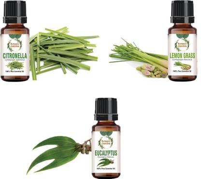 botanic garden Lemongrass,Citronella,Eucalyptus Oils for Insect Repellent-10ml each
