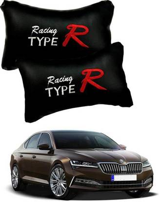 RONISH Black, Red Leatherite Car Pillow Cushion for Skoda