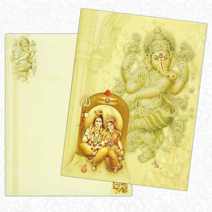 KOC King Of Cards Ganesha Shiva Parvathi Cards 24.50 X 18.50 Cm (Set of 50) Invitation Card