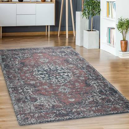 Tikuli Brown Polyester Dhurrie