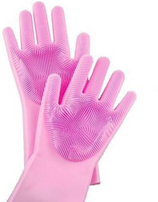 Fitaza Silicon Gloves- silicon hand gloves set for women (Multicolour, 1 Pair) Wet and Dry Glove