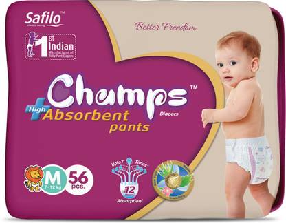 Champs High Absorbent Baby Diaper Pants|Pack of 1 - M