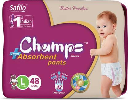 Champs High Absorbent Baby Diaper Pants|Pack of 1 - L