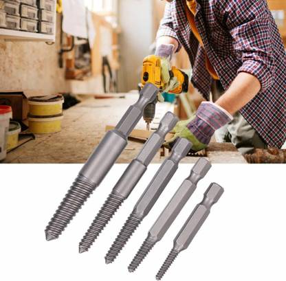 uptodatetools Shank Damaged Broken Bolt Stud Remover, Out Drill Bits Kit, Fine Teeth