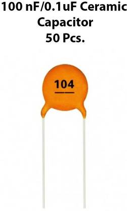 ANTRI-MAX Code:104 0.1uF / 100nF Ceramic disc Capacitor 50v 50pcs Electronic Components Electronic Hobby Kit