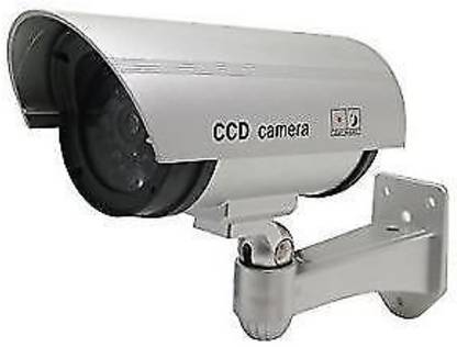 MK Realistic Looking Dummy Security CCTV Fake Bullet Camera With Flashing LED Light Security Camera