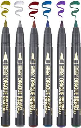 Marvy Uchida Opaque Brush Markers and Set of 6