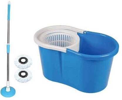 Kund Magic Spin Mop 360Â° Rotating Moving Spin Mop Bucket with 2 Refill Mop Set