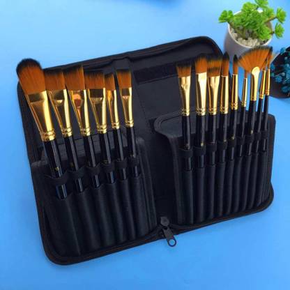 Dstone Artist Brushes Set of 12 Professional Round Pointed Tip Nylon Hair With beg