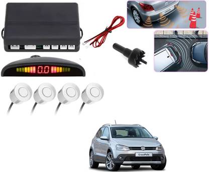 AuTO ADDiCT parking-sensors-white-279 Reverse Parking Sensor with LED Display White For VOLKSWAGEN POLO CROSS Parking Sensor