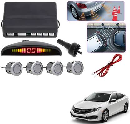 AuTO ADDiCT parking-sensors-silver-70 Reverse Parking Sensor with LED Display Silver For HONDA CIVIC NEW 2019 Parking Sensor