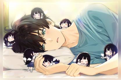 Hyouka Anime Girls Anime Boys Long Hair Matte Finish Poster Paper Print