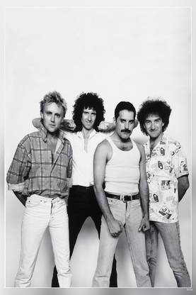 Queen A British Rock Band Freddie Mercury Brian May Roger Taylor John Deacon Matte Finish Poster Paper Print