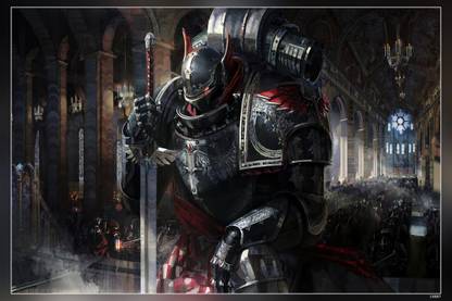 Fantasy Art Artwork Sword Warhammer Space Marine Hd Matte Finish Poster Paper Print