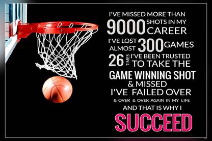 Michael Jordan Quote - Failure Is Key To Success - Motivational Matte Finish Poster Paper Print