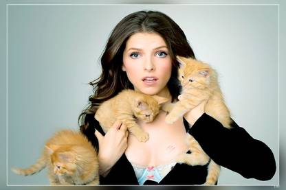Anna Kendrick With Cats Matte Finish Poster Paper Print
