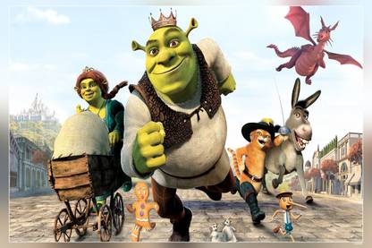 Shrek Cartoon Crown Stroller Matte Finish Poster Paper Print