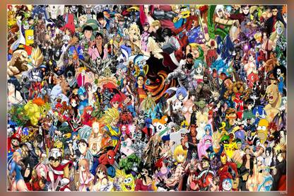 Anime Collage Dragon Ball Uzumaki Naruto Matte Finish Poster Paper Print